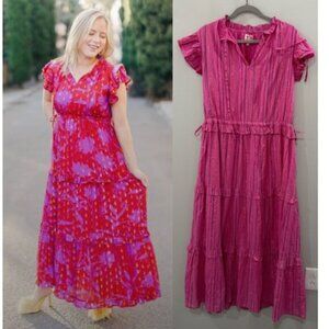 Victoria Dunn Pink and Purple Maxi Dress